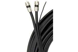 THE CIMPLE CO 100 Feet, Black - Dual RG6 Coaxial Cable with 18 AWG Copper Ground Wire - Twin, Siamese - Use with Satellite, C