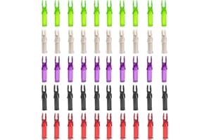 ZSHJGJR 50 Pack Archery Arrow Nock ID 6.2mm/.244" Plastic Insert Arrow Nocks Tail for DIY Hunting Shooting Arrows
