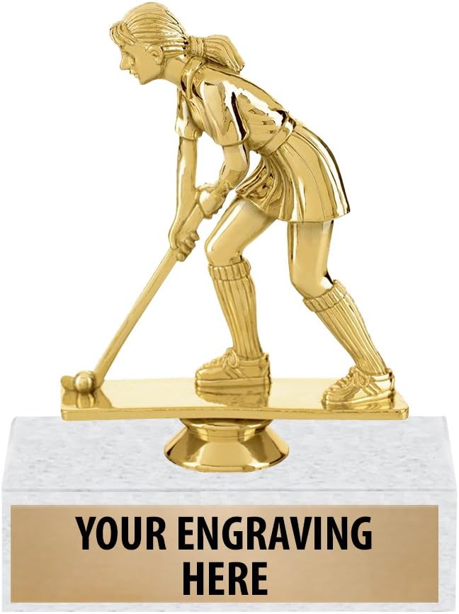 6" Gold Field Hockey Trophy Girls Field Hockey Award