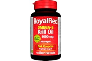Webber Naturals RoyalRed Krill Oil 1000 mg, 30 Softgels, Supports Cardiovascular Health and Brain Function, Antioxidant Suppo