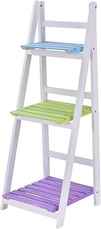 Amazon Com Giantex Folding Wooden 3 Tier Display Shelf Storage Cabinet Organizer Flower Stand Pot Shelf Garden Outdoor