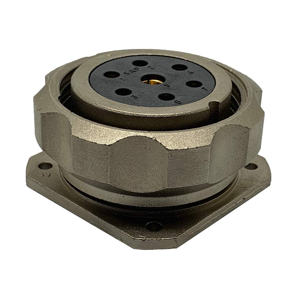 CEEP 920937Y000S000 Circular Connector, Receptacle with Coupling Nut, 37Y Insulator, Female, Panel Mount, Nickel Finish