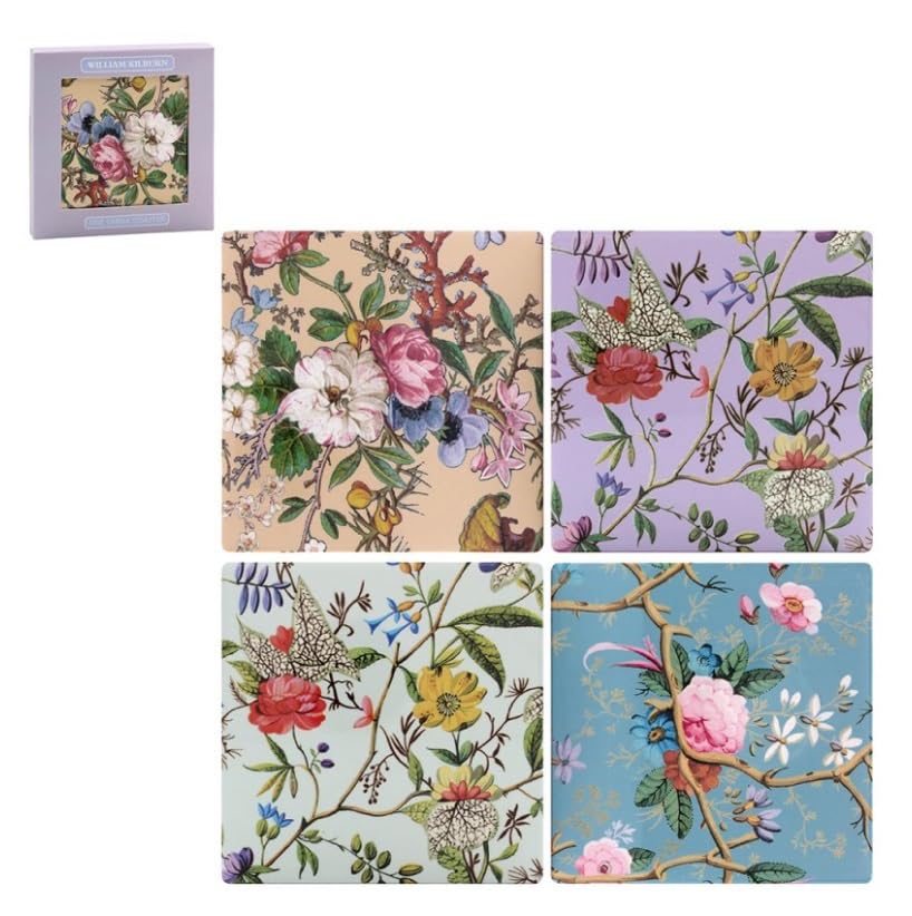 The Leonardo Collection William Kilburn Coasters Set of 4 | Coasters Set For All Modern Kitchen & Offices | Designed By William Kilburn | Coasters For All Types of Cups & Mugs