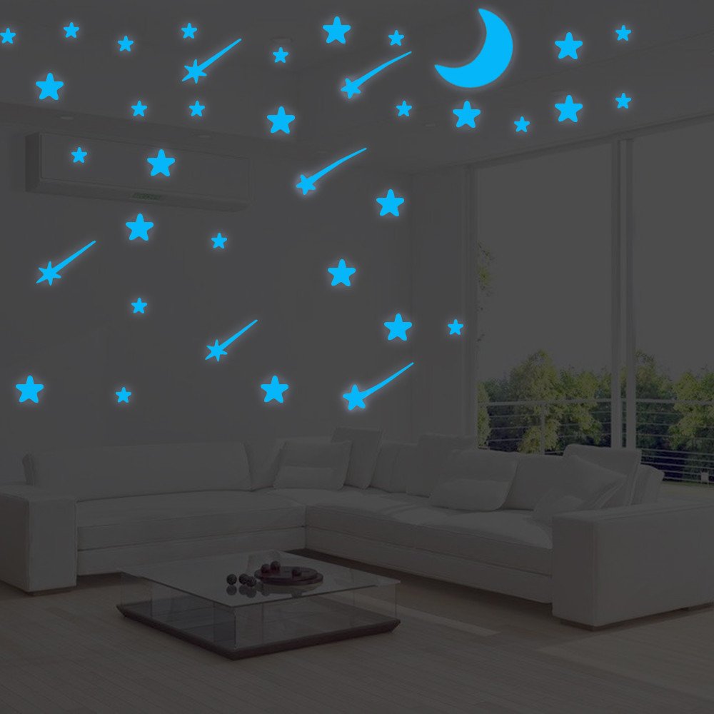 Fluorescent Wall Stickers Ronamick 100pc Diy Glow Stars Kids Home