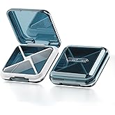 DUBSTAR Daily Pill Organizer,4 Compartments Portable Travel Small Pill Case, Pill Box for Purse Pocket to Hold Vitamins,Cod L
