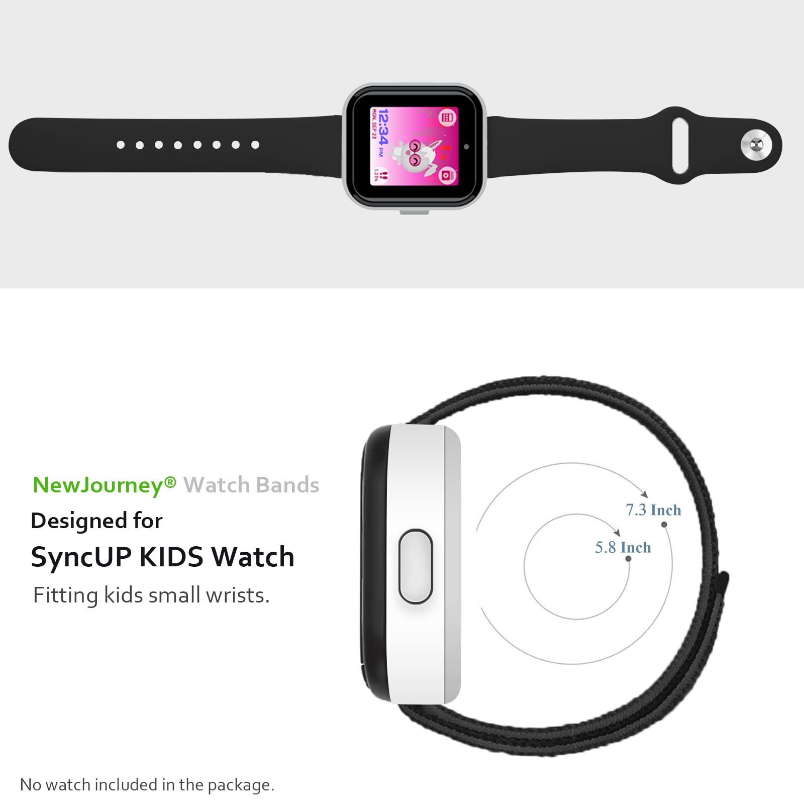 NewJourney Compatible with SyncUP Kids Watch 2/1 Band, Soft Silicone Watch Bands Compatible with T-Mobile Sync UP Kids Watch for Boys Girls