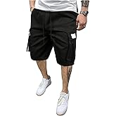 SOLY HUX Men's Drawstring Elastic Waist Cargo Shorts Straight Leg Workout Track Shorts
