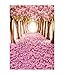 DODOING 5x7ft Photography Backdrop Cherry Blossoms Street Studio Backdrop Photo Photography Background Beautiful Flower Sakura Road