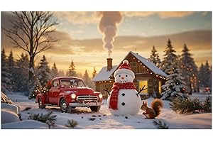 Christmas Garage Door Cover 8x7 FT Weatherproof Polyester Fabric Banner for Outdoor Holiday Decor Photography Background with