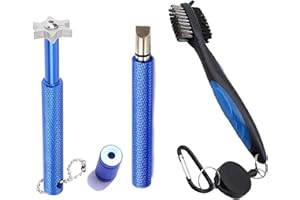 VIPMOON Golf Club Groove Sharpener Tool, Golf Brush and Groove Cleaner with Retractable Zip-line Aluminum Carabiner, Groove Sharpener Golf for Wedge & Irons, U & V-Grooves, Golf Accessories for Men