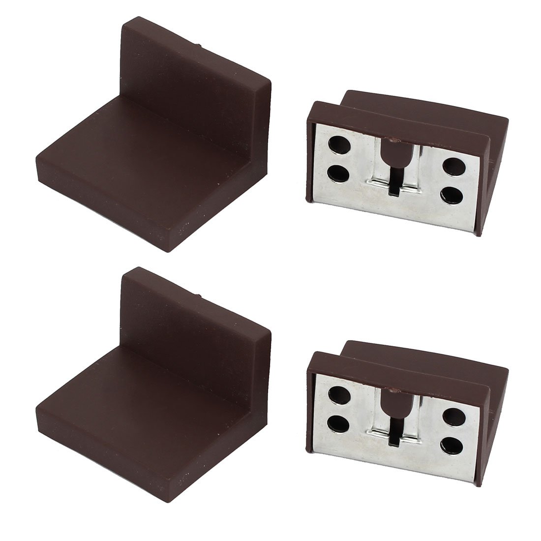 Sourcingmap 44mmx50mmx33mm L Shaped Plastic Cover Right Angle Corner Support Brackets 4pcs