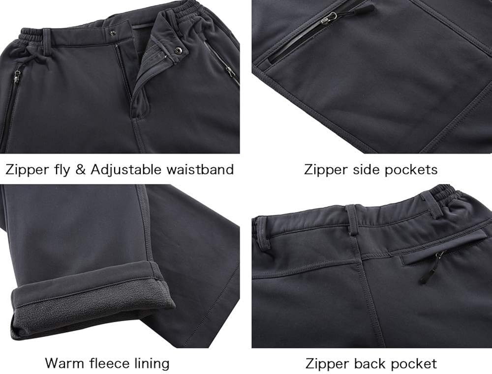 Unitop Men's Winter Warmth Hiking Pants Water-Resistant Ski Snow Pants : Clothing