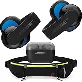 Bose Sport Open Earbuds Open Ear Wireless, Black, Jogger Bundle | 901149-0010, Stay Road-Aware Open-Ear, IP54 Sweat &amp; Dust Resistant, Incl. Deco Essentials Sport Zippered Running Waist Belt