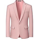 MAGE MALE Men's One Button Suit Jacket Elegant Solid Color Blazers Slim Fit Lightweight Sport Coats Blazer