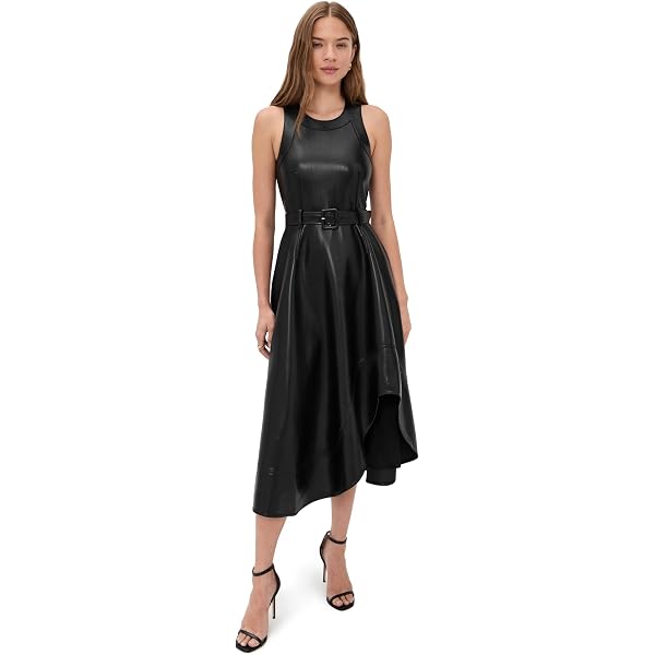 alice and olivia chara vegan leather dress Alice + Olivia Chara Faux Leather Mini Dress in Black