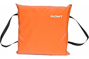 WATERBRANDS Flowt Boat Seat Cushion and Throw Cushion for Boat Safety – USCG Approved Type IV, Life Cushion for Boat, Durable, Comfortable Boat Seat Cushions for Kayaks, Paddle Board, Canoe and Boating - Orange