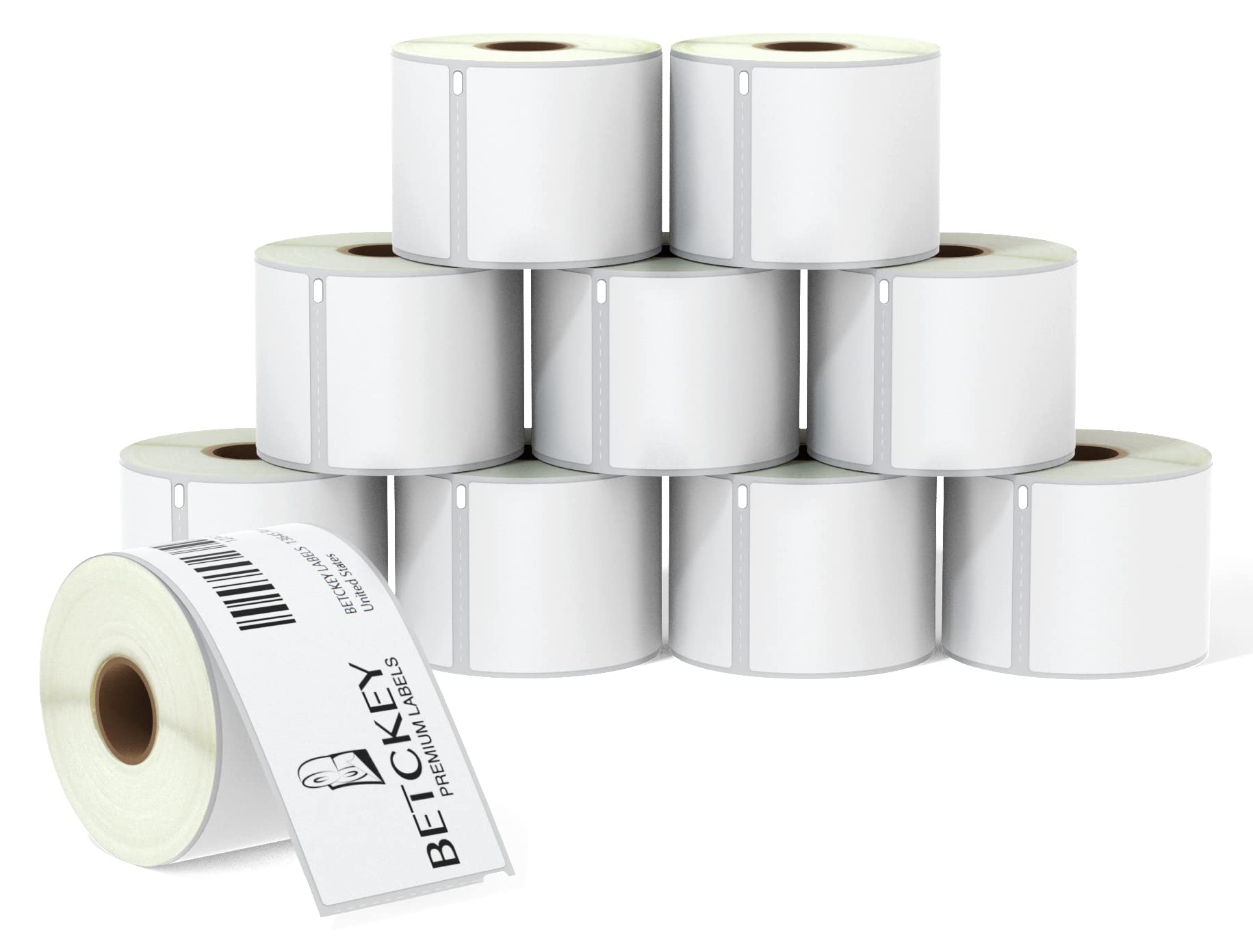 BETCKEY - 10 Rolls 99019 Self-Adhesive Labels Compatible with DYMO S0722480, 59mm x 190mm, 1500 Lever Arch File Labels Compatible with DYMO LabelWriter 450, 4XL, NOT Fit 550 or 5XL