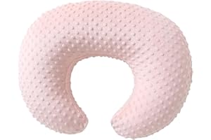 QUENESS Nursing Pillow Cover Breastfeeding Pillow Cases Plush Dot Slipcover (LightPink)