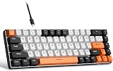 MageGee 60% Mechanical Keyboard Red Switch 68 Key LED Backlit White