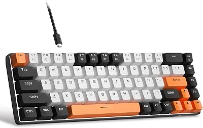 MageGee 60% Mechanical Keyboard Red Switch 68 Key LED Backlit White