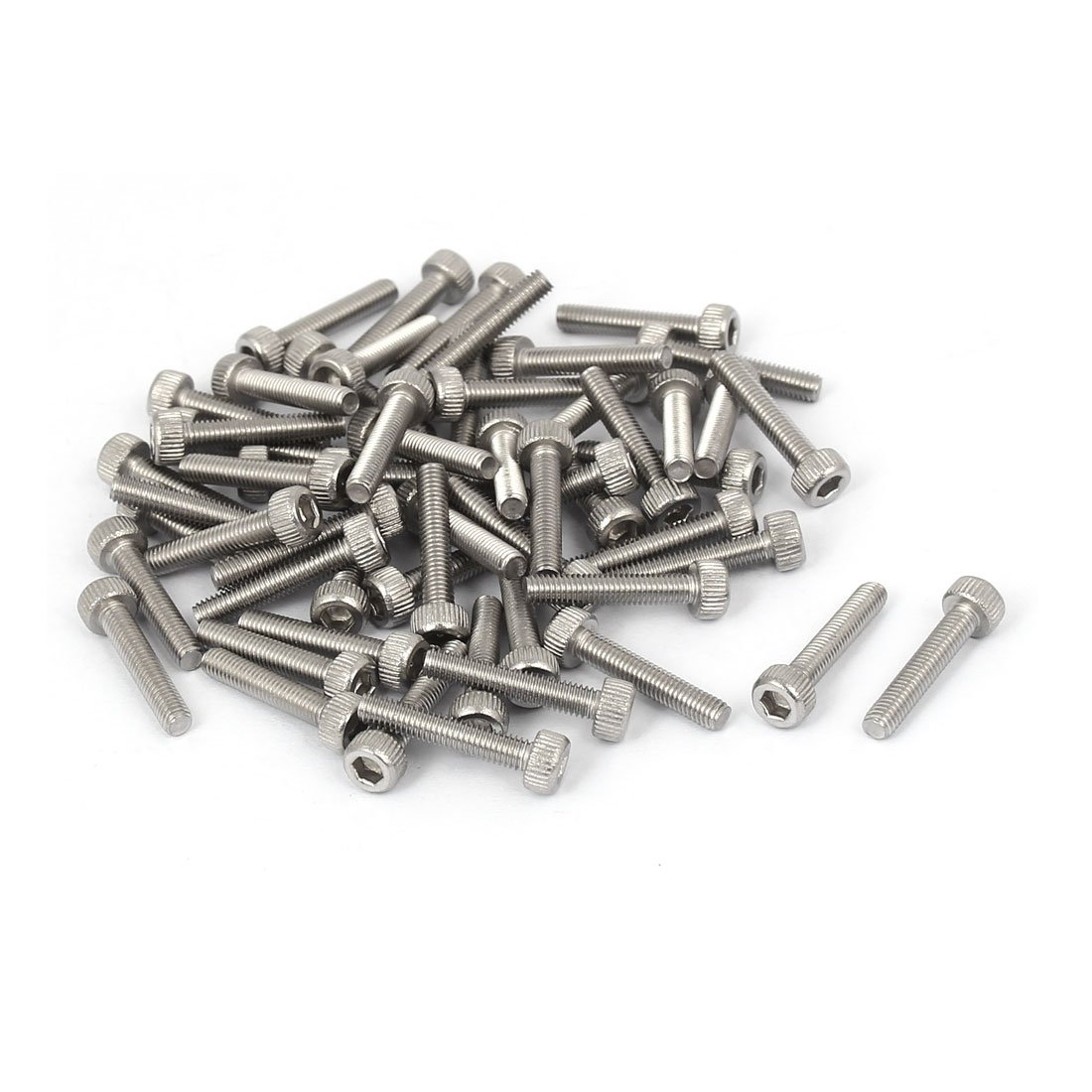 uxcell M3x16mm Thread 304 Stainless Steel Hex Socket Head Cap Screw Bolt DIN912 55pcs