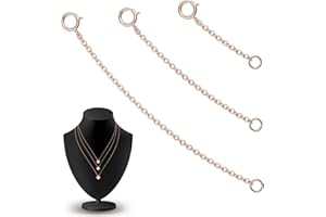 SXDMHYB 3 Pcs Rose Gold Necklace Extenders Chain Extenders for Upgraded Necklaces Removable Necklace Bracelet Anklet Extension DIY Jewelry Making Chains 1",2", 3" Inches Necklace Extension Chain Set