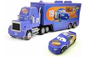 wltk Movie Cars 2 3 Hauler Mack Truck NO.19 & Bobby Swift Racer Speed 2PCS Vehicles ， McQueen Jackson Storm Cruz Ramirez Vehicles