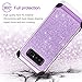 Note 8 Case, Galaxy Note 8 Case, BENTOBEN 2 In 1 Glitter Sparkle Bling Hybrid Hard Covers with Shiny Faux Leather Chrome Shockproof Bumper Protective Case for Samsung Galaxy Note 8 (6.3 inch) Purple