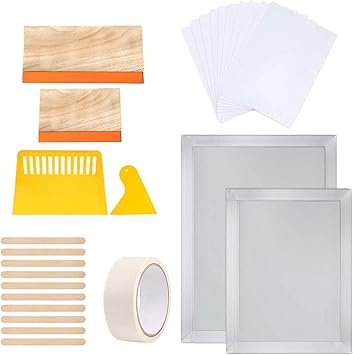 Nonebrand 27枚 印刷スターターキット Diy 印刷キット スクリーンプリントセット 簡単シルクスクリーン 清掃簡単 初心者 コピー機本体 文房具 オフィス用品 Amazon