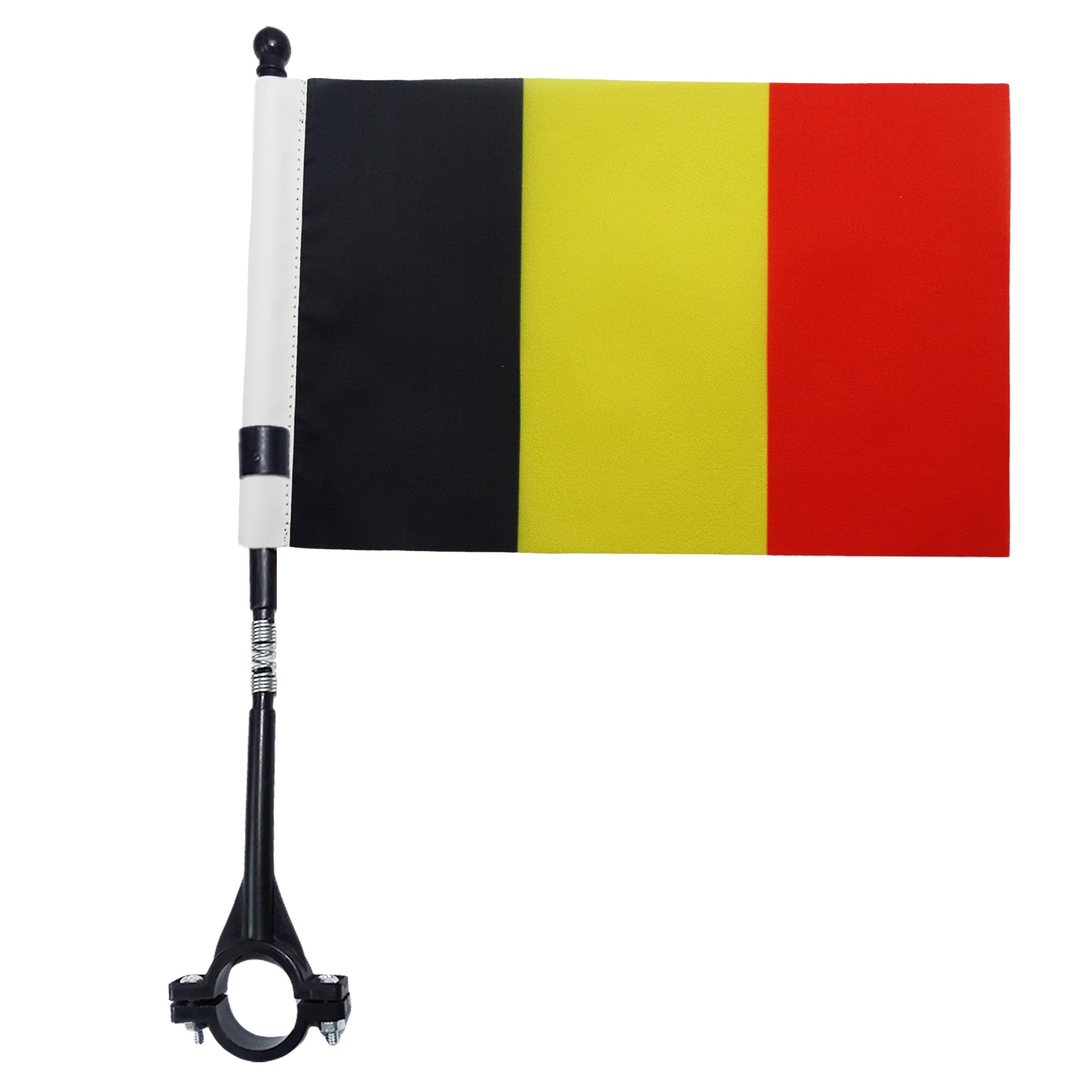 AZ FLAG - Belgium Bike Flag 4'' x 6'' - Belgian Bicycle Flag 100% Polyester 21 x 14 cm - Mini Banner with 12'' Black Plastic Pole