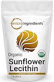 US Grown Organic Sunflower Lecithin Powder, 1 Pound (454g), Sustainable Farmed, Cold Pressed, Rich in Phosphatidyl…