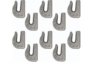 Mytee Products (10 Pack G70 3/8" Weld On Chain Grab Hooks - 6600 lbs WLL Forged Chain Hook for Truck Tractor Flatbed - Heavy Duty Weldable Grab Hooks for Rigging/Forklift Trailer