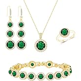 LMXXVJ Jewelry Set for Women,Necklace Earrings Adjustable Ring Bracelet Set Birthday Anniversary Mother’s Day Christmas Day Fashion Formal Jewelry Gift Girl/Mom/Wife/Grandmother/Best Friend/Aunt