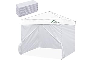 Acepic Instant Canopy Tent Sidewalls for 10x10 Pop Up Canopy 210D Waterproof,4 Piece Sidewalls, with Doors,White(4PCS Sidewalls Only, Canopy Tent NOT Included)