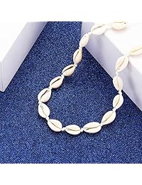 NLCAC gargantilla de concha de concha de concha natural hecha a mano Hawaii Wakiki collar de playa ajustable para mujeres y niñas, aleación, NA1143W