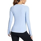 baleaf Women's Long Sleeve Workout Tops Compression Running Shirts Fitted Athletic Warm Thumbholes Quick Dry Yoga