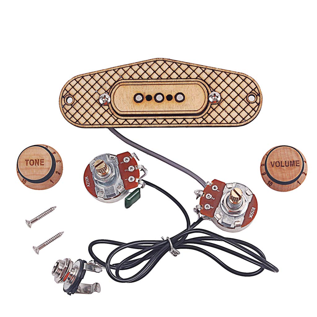 Alnicov 3-String Cigar Box Guitar Pickup 3 Pole Humbucker Pickup with Volume & Tone - No Soldering Required