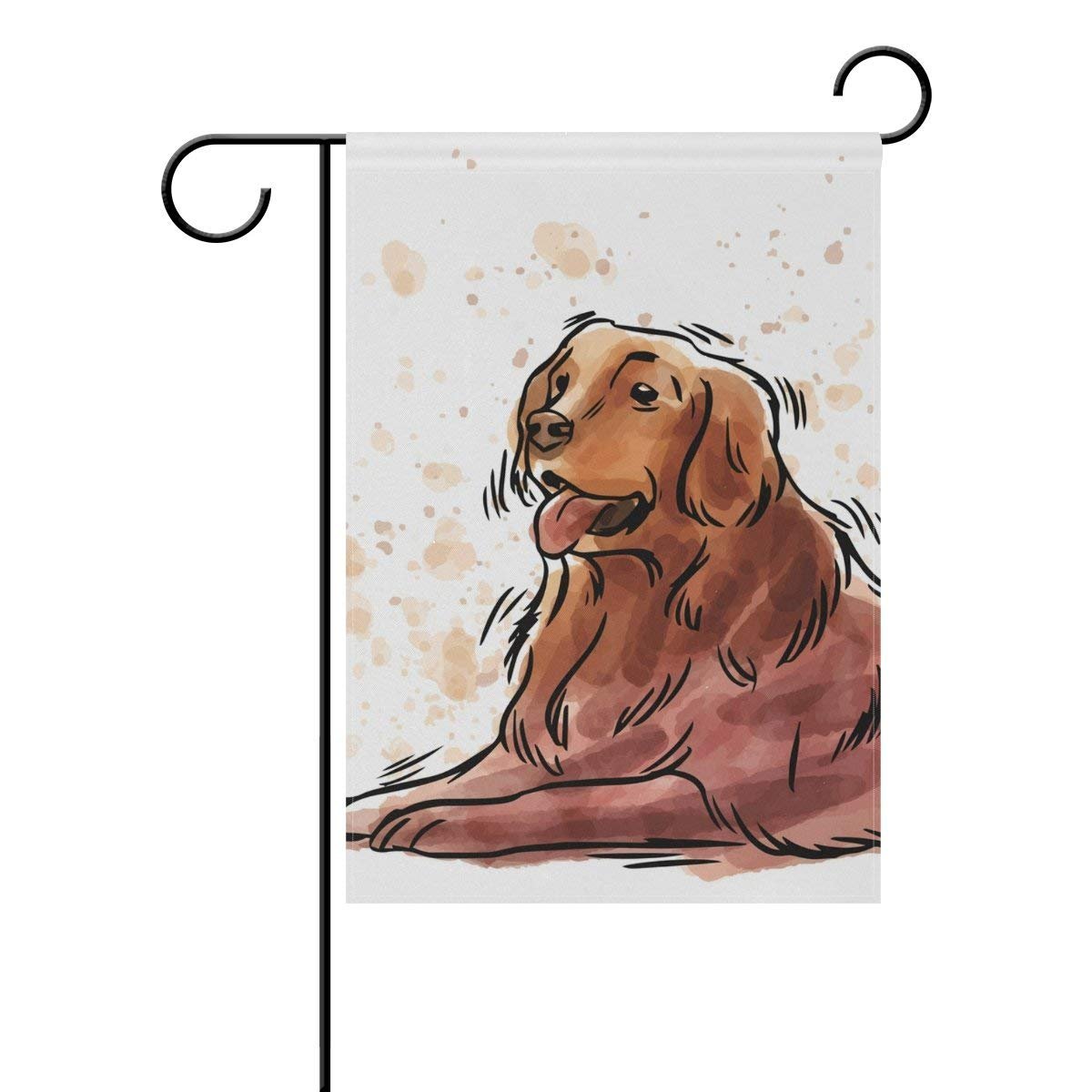 Amazon Com Qqshiqi Hand Drawn Style Golden Retriever Garden Flag
