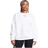 Under Armour Women Rival Fleece Oversized Crew, (100) White / / Black, XX-Large
