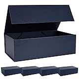 LFBOX Navy Blue Gift Box with Magnetic Lids