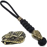 TRUFAS Paracord Knife Lanyard With Snake Bead Paracord Keychains | Lanyard for Pocket Knife EDC Tools Backpacks Keychains, Brass Snake Bead, Zipper Pulls, 5 INCHES