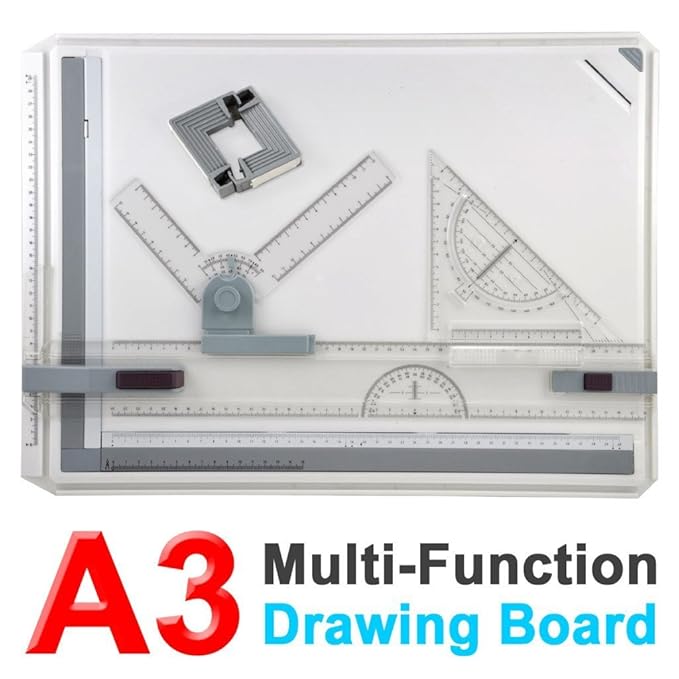 Yosoo Zeichenplatte Profil A3 mit Parallele Bewegung und Verstellbarer