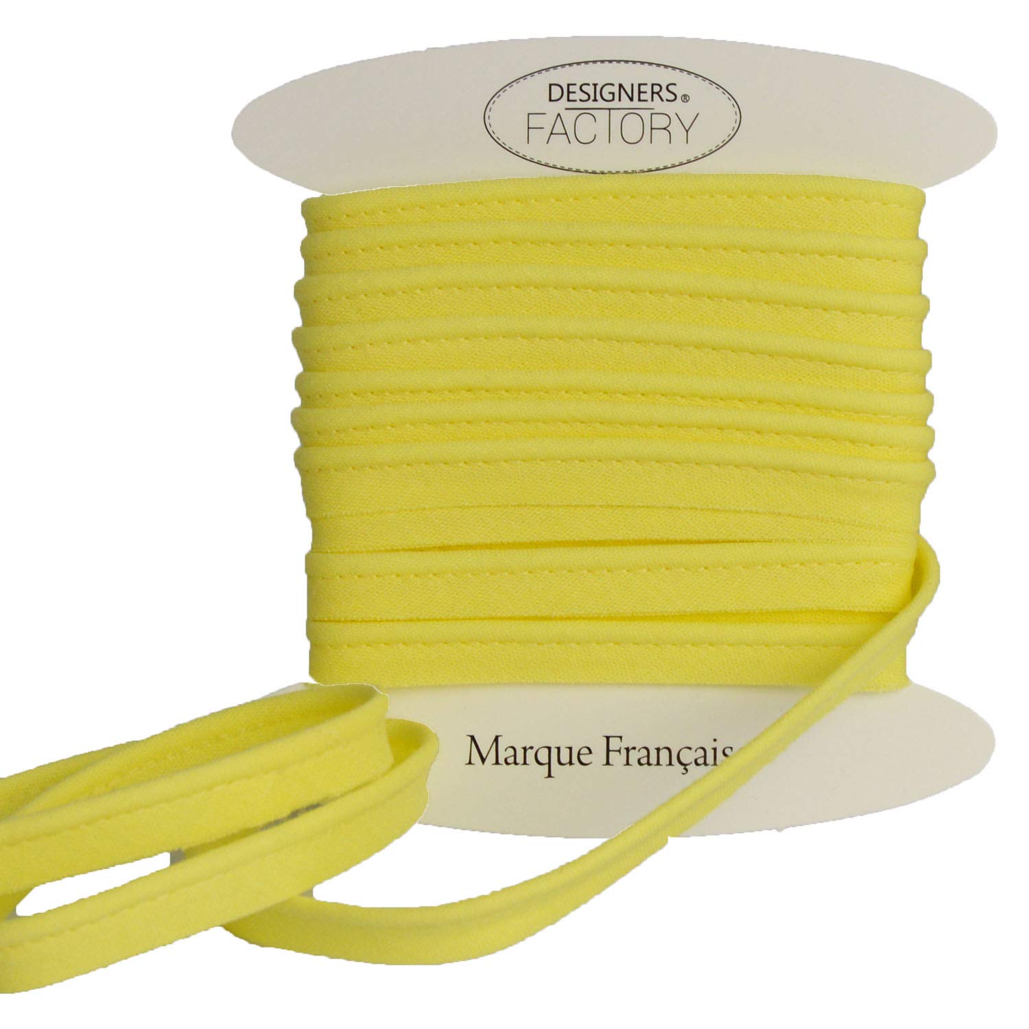 Cotton flanged Insert Piping Cord - Available in Several Colours and Two Sizes - Flanged Piping Cord for Cushions (Yellow, By 5 Meters)