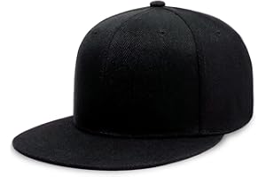CHOK.LIDS Classic Snapback Flat Bill Hat Blank Adjustable Baseball Cap | Structured high crown, flat visor, blank front for c