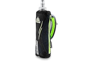 JEELAD Reusable Water Bottle, Plastic, 500 mL (#02 Black - 500ml - Soft Flask With Handheld Case, 500ml)