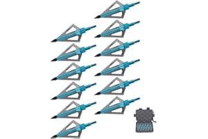Jocoo 12PK 3 Blades Hunting Broadheads 100 Grain Screw-in Arrow Heads Arrow Tips Compatible with Crossbow and Compound Bow + 1 PK Broadhead Storage Case
