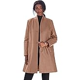 Jessica London Women's Plus Size Leather Swing Coat