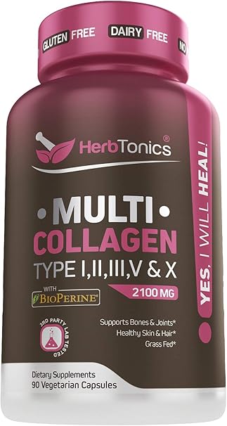 Amazon Com Multi Collagen Capsules Types 1 2 3 5 And 10 Strong Joint Support Supplement Pills For Women Men Hydrolyzed Protein Peptide Grass Fed Plus Bone Broth Type 1 2 3