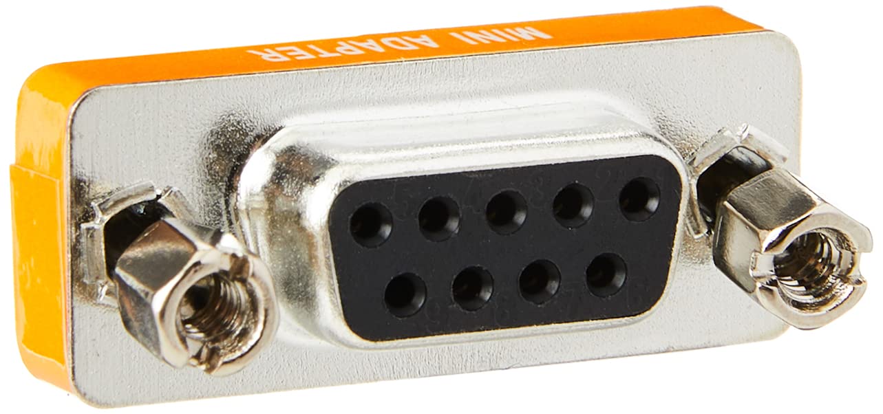 Pro Signal 9 Pin Mini Null Modem Adaptor Male to Female – Compact RS232 Serial Gender Changer with Gold-Plated Contacts