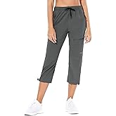 baleaf Women's Hiking Cargo Capris Outdoor Lightweight Water Resistant Pants UPF 50 Zipper Pockets